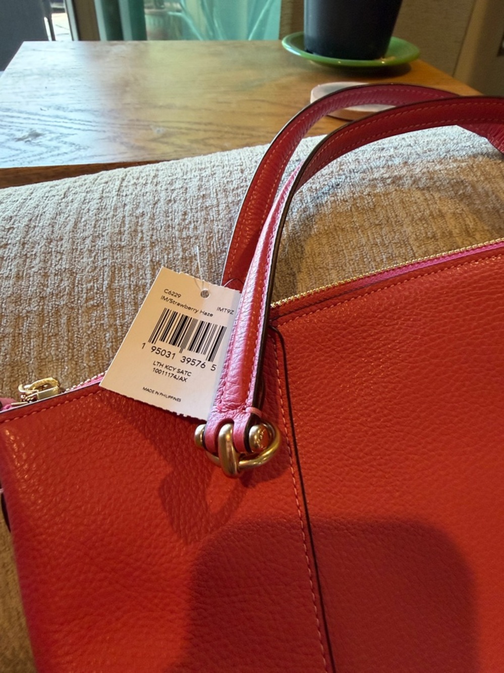 Coach strawberry haze Pink Pebbled Leather Satchel with Gold HW detachable strap - Picture 12 of 12